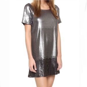Free People Sequin Low Back Shirt Dress Size L